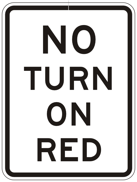 MUTCD R10-11 No Turn on Red sign
